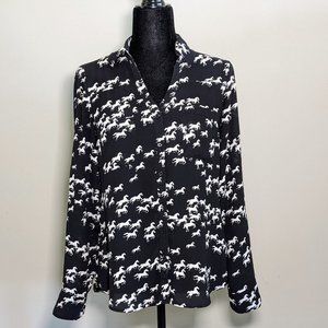 Express Portofino Shirt Featuring Horses, Size Small